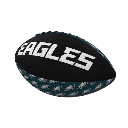 Logo Brands Philadelphia Eagles Repeating Mini-Size Rubber Football 624-93MR-3